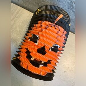Vintage Halloween Paper Orange Pumpkin Hanging Decoration Midwest Cannon Falls